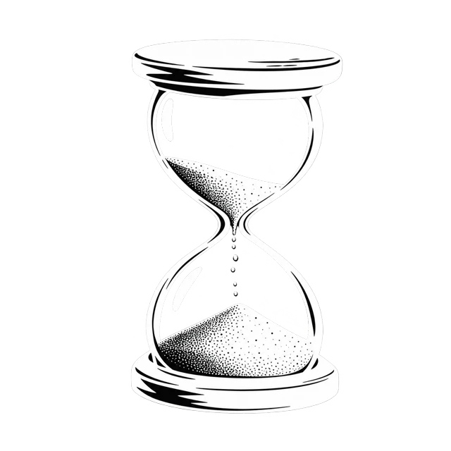 An hourglass with sand marking the passage of time