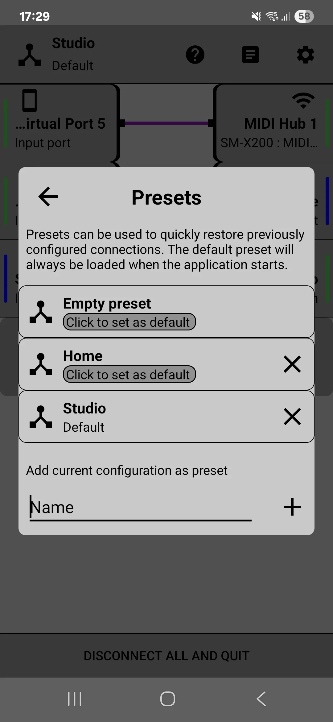 Preset Dialog